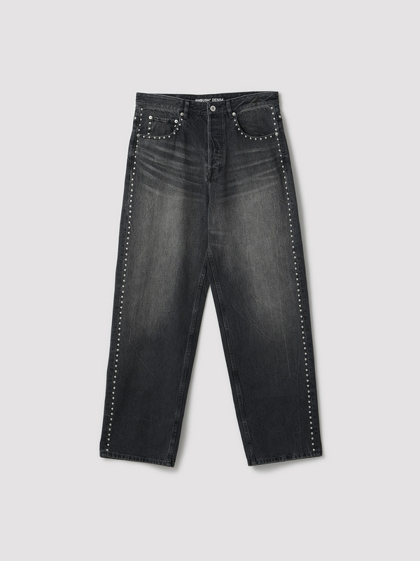 STUDS DENIM BAGGY PANTS