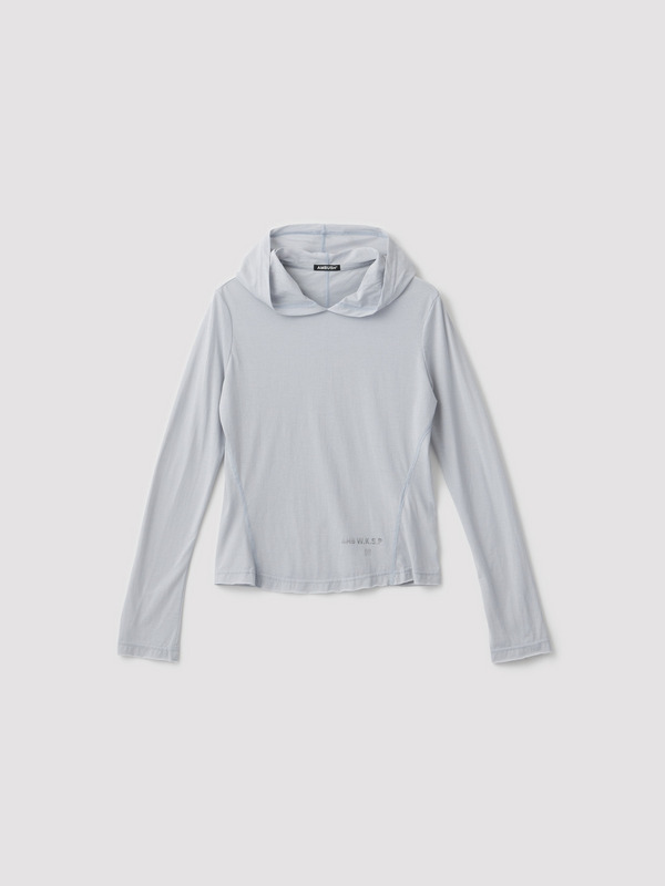 SHEER FITTED L/S HOODIE TOP