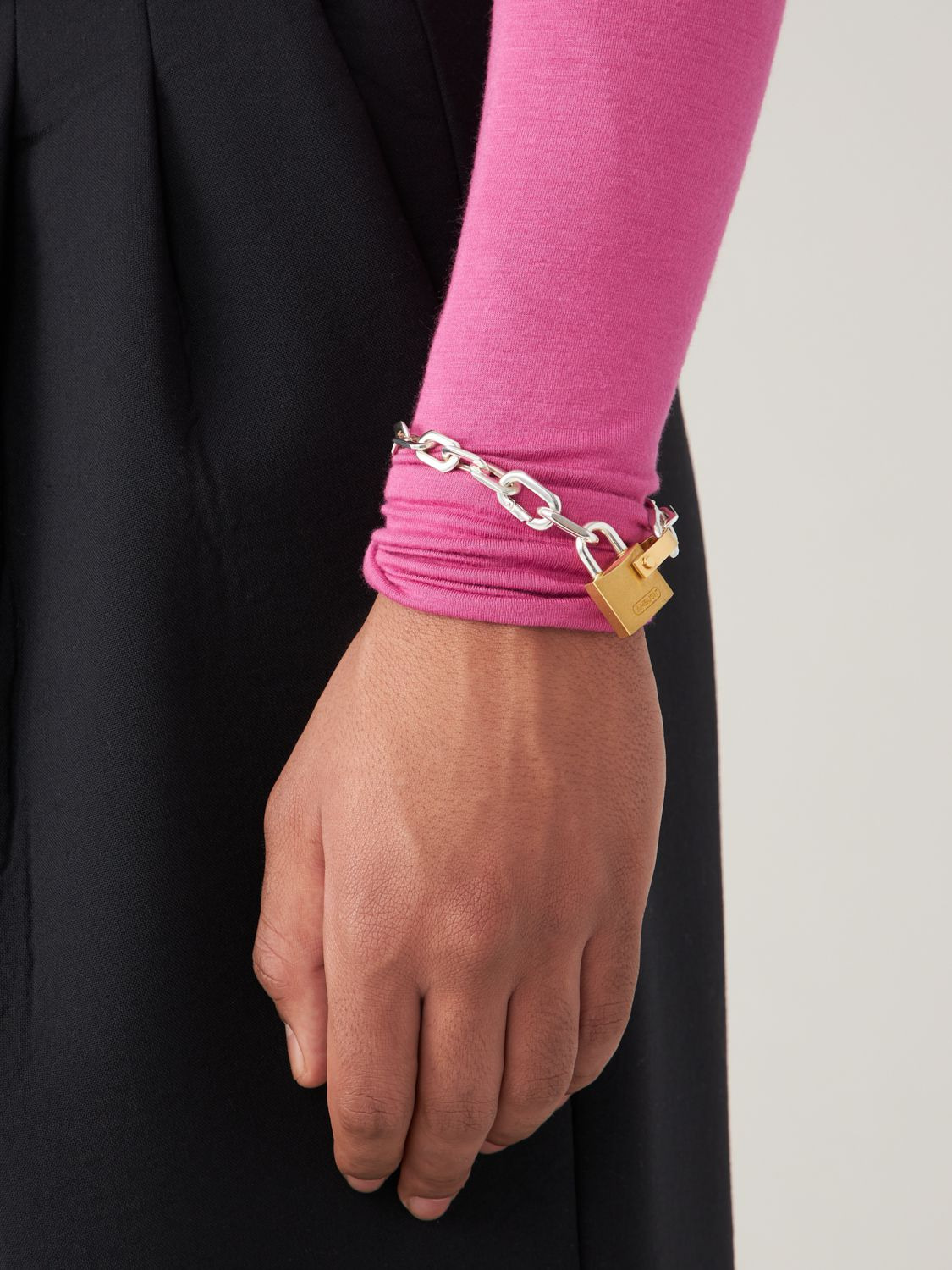 SMALL PADLOCK CHAIN BRACELET 詳細画像 Silver 2