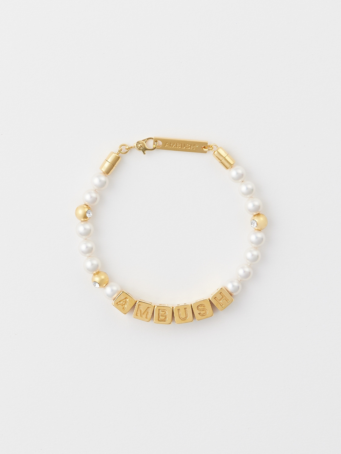 PEARL LETTER BLOCK BRACELET 詳細画像 Gold 1