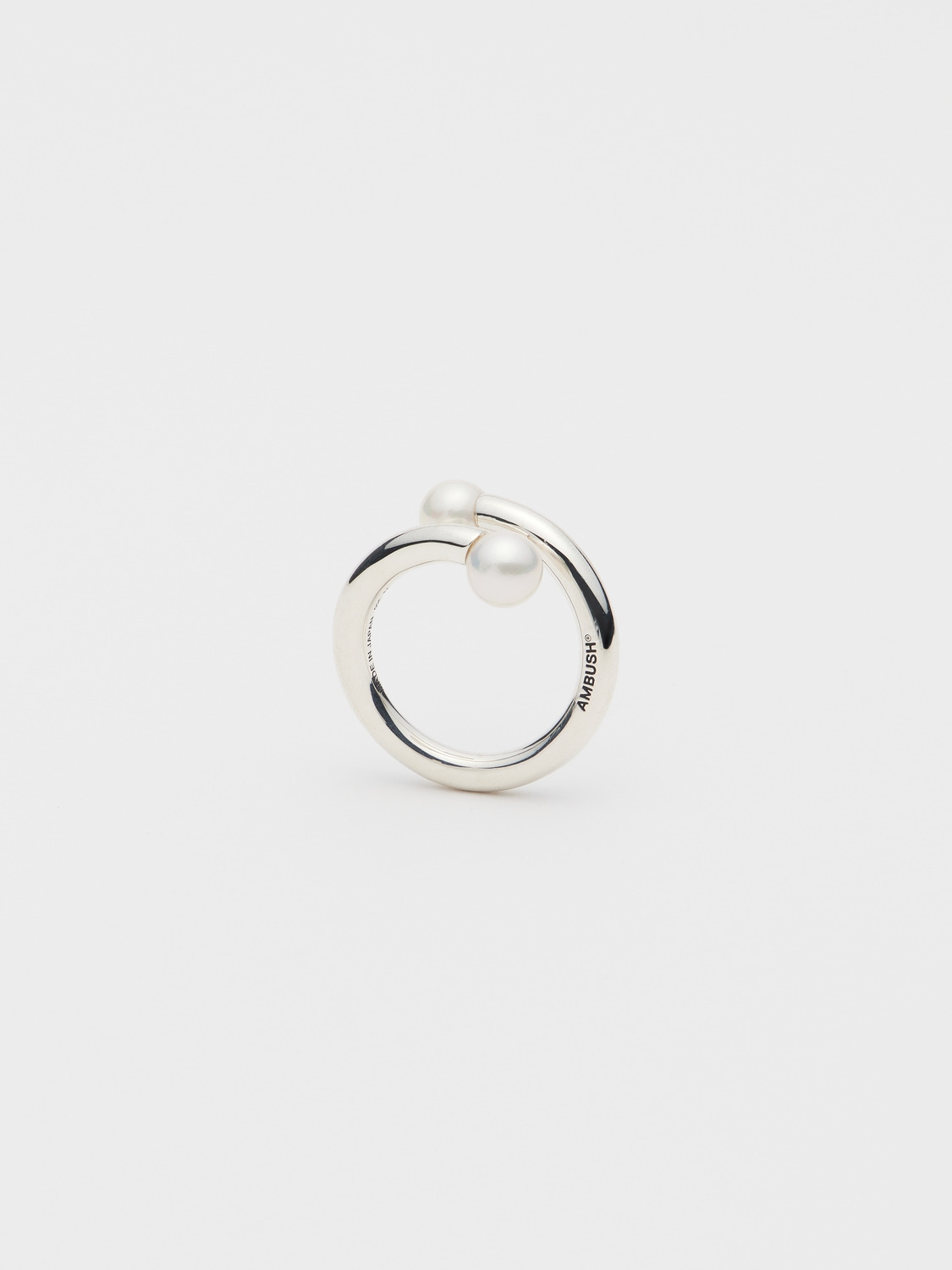 SMALL PEARL BARBELL RING 詳細画像 Silver 2