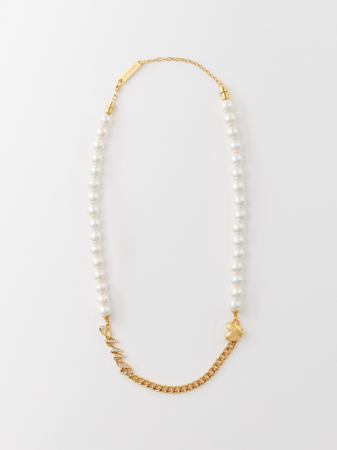 PEARL CHAIN MIX NECKLACE 詳細画像 Gold 1