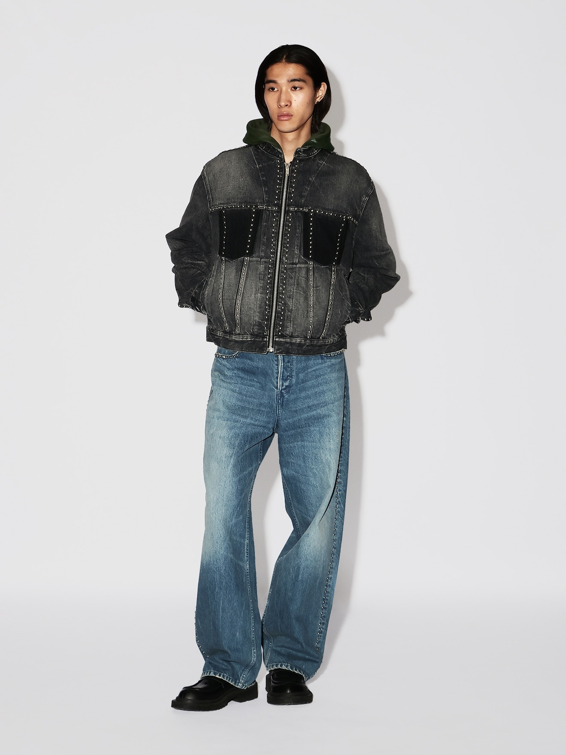 STUDS DENIM ZIP UP JACKET 詳細画像 Black 10