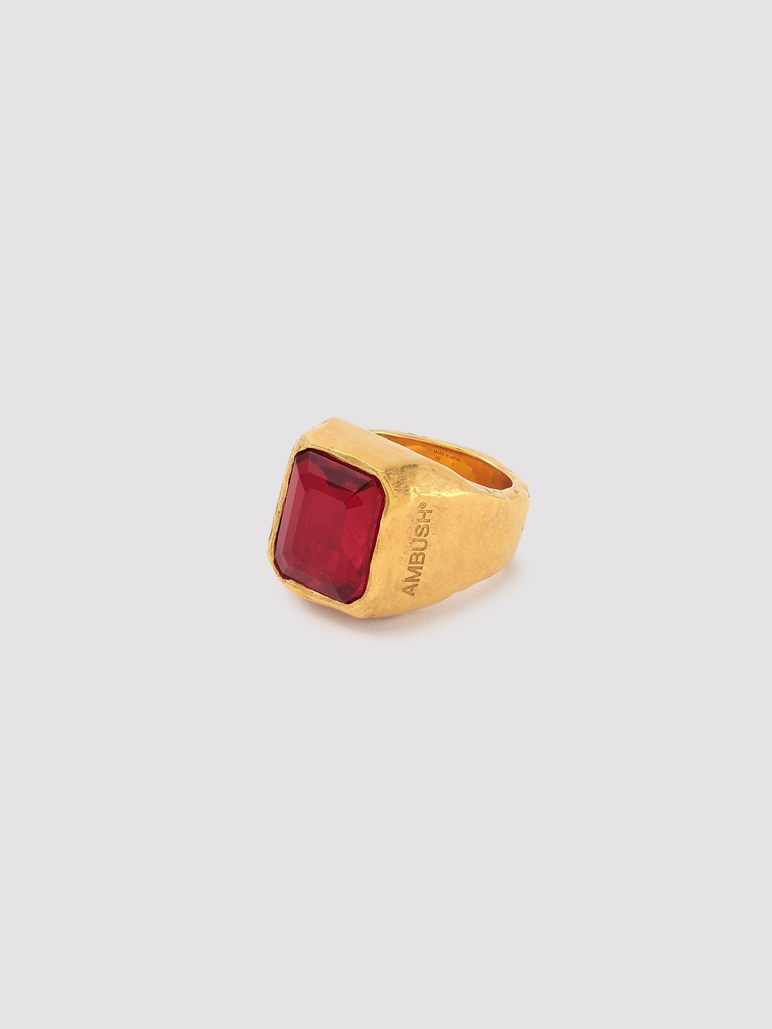 SQUARE CUT STONE RING 詳細画像 Red 1