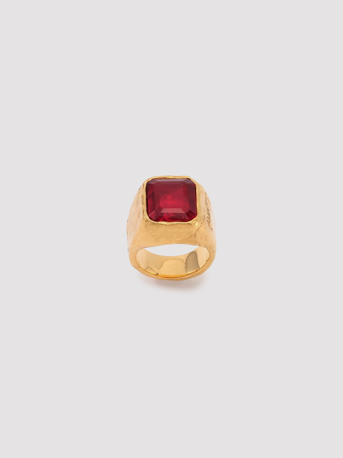 SQUARE CUT STONE RING 詳細画像 Red 2