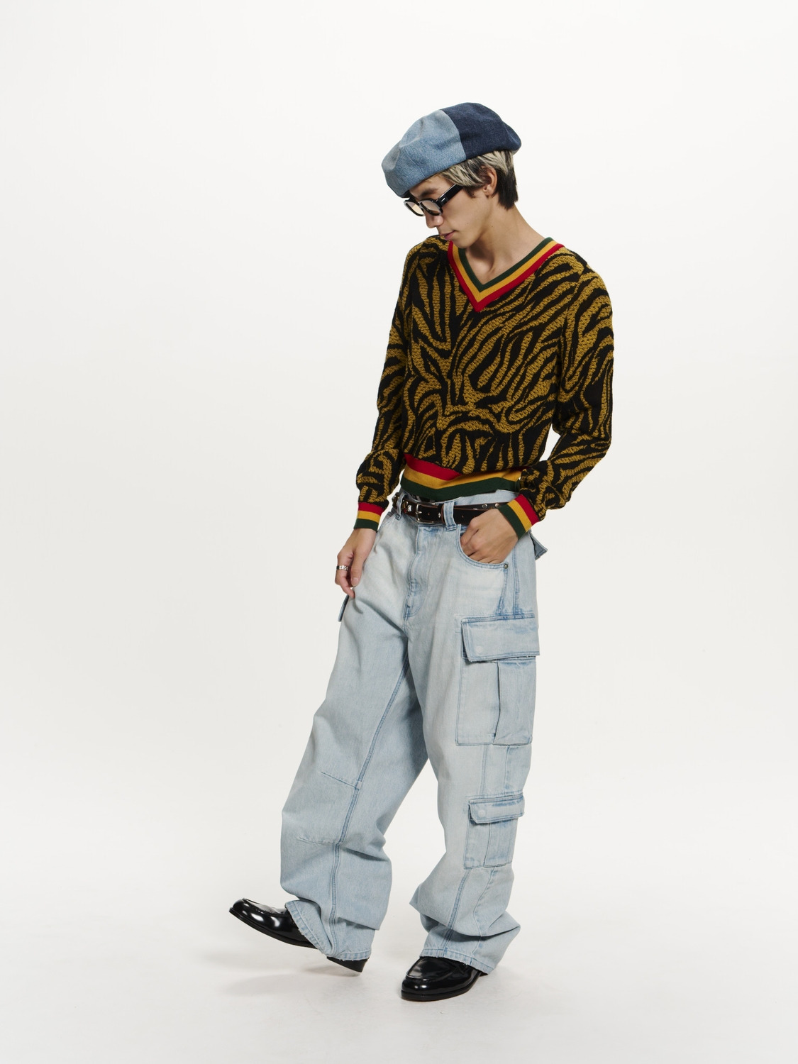 ZEBRA PATTERN KNIT SWEATER 詳細画像 Yellow 8