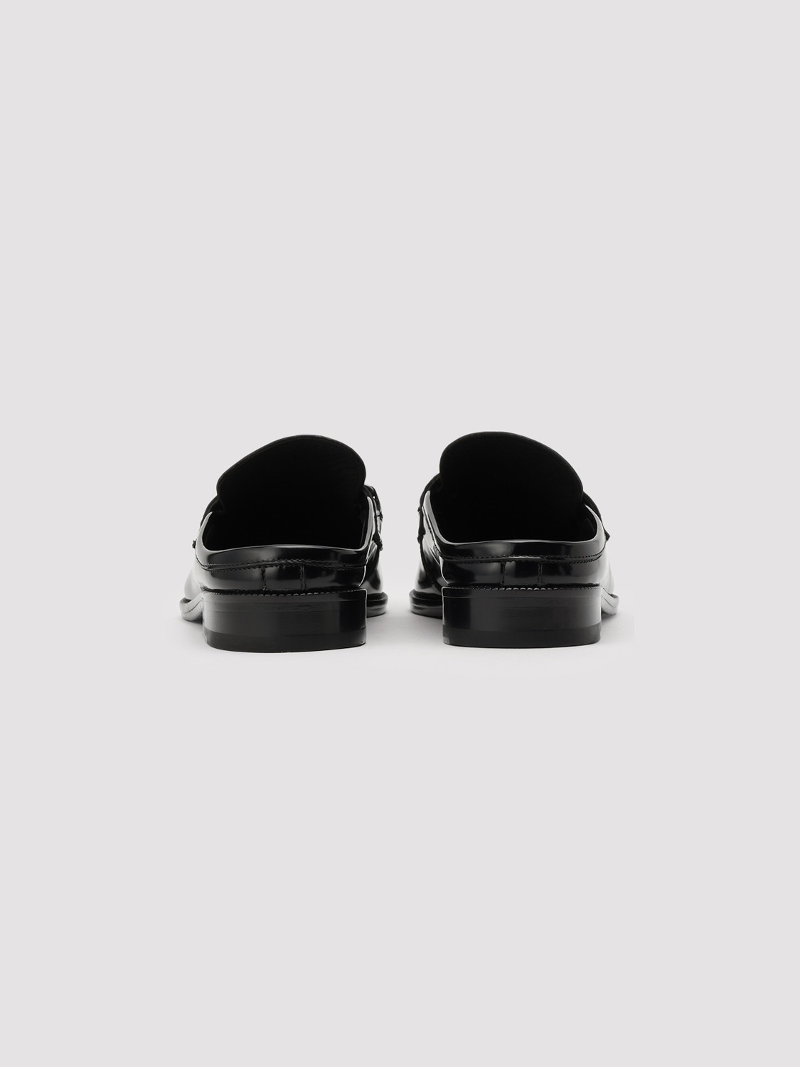 LEATHER SLIP-ON LOAFERS 詳細画像 Black 4