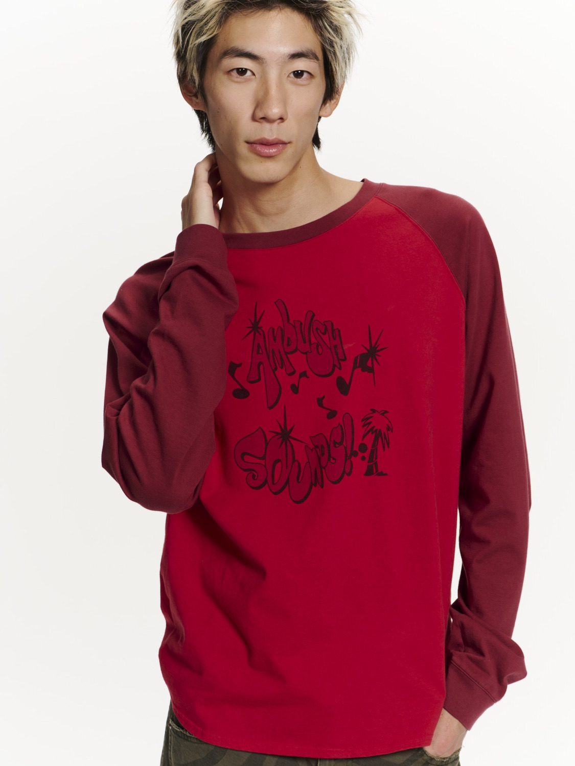 RAGLAN LONG SLEEVE T-SHIRT 詳細画像 Red 3
