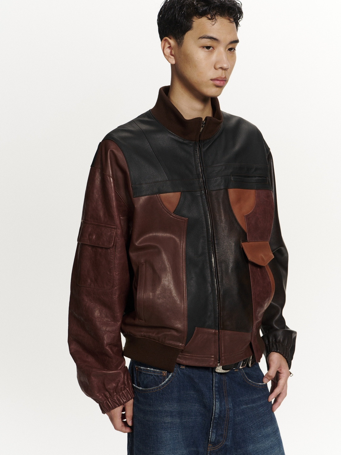 PATCHWORK LEATHER BLOUSON 詳細画像 Multi 5