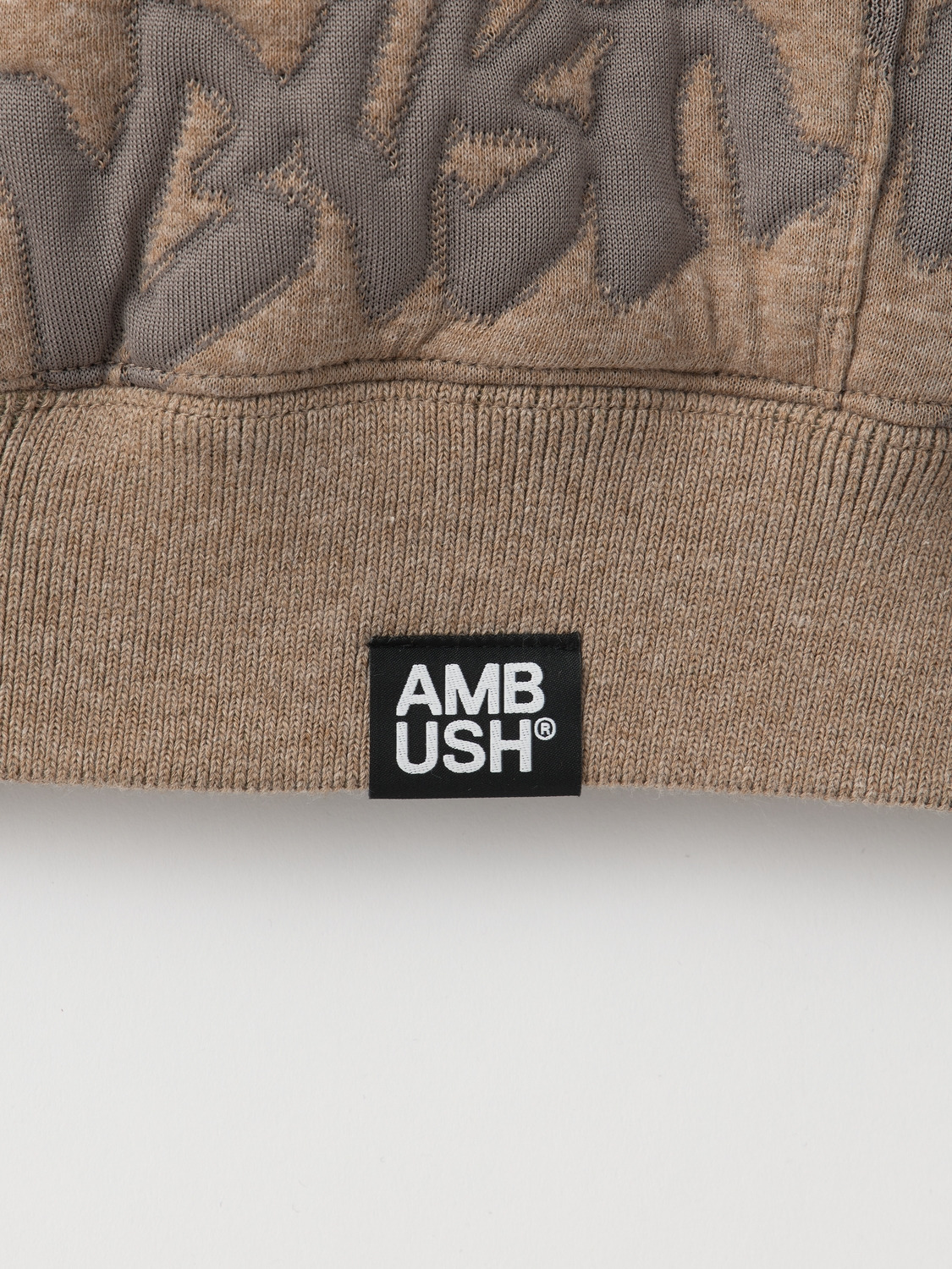 STICKERS LOGO JACQUARD ZIP HOODIE 詳細画像 Taupe 3