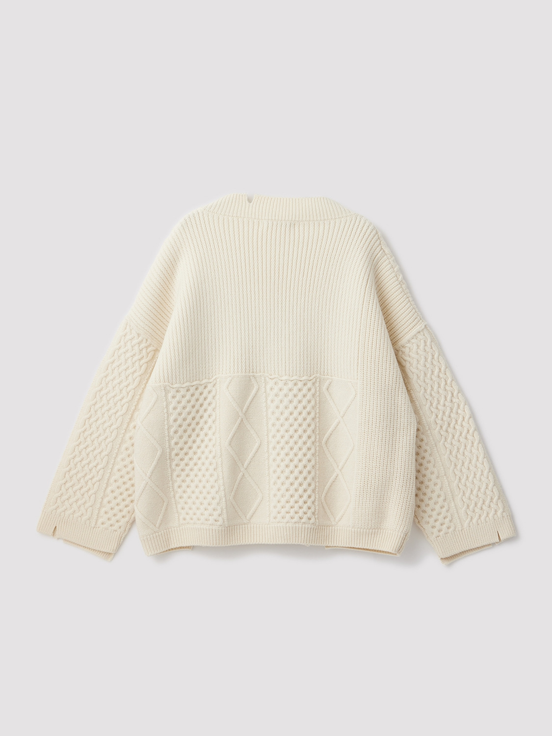 MENS CABLE ZIP KNIT CARDIGAN 詳細画像 White 2