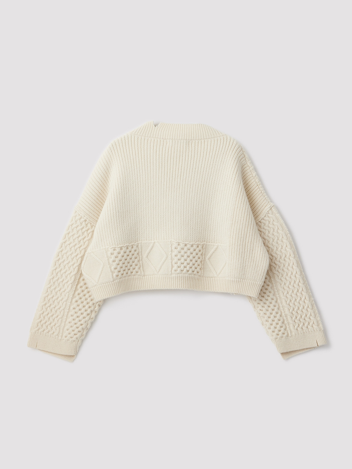 WOMENS CABLE ZIP KNIT CARDIGAN 詳細画像 White 2