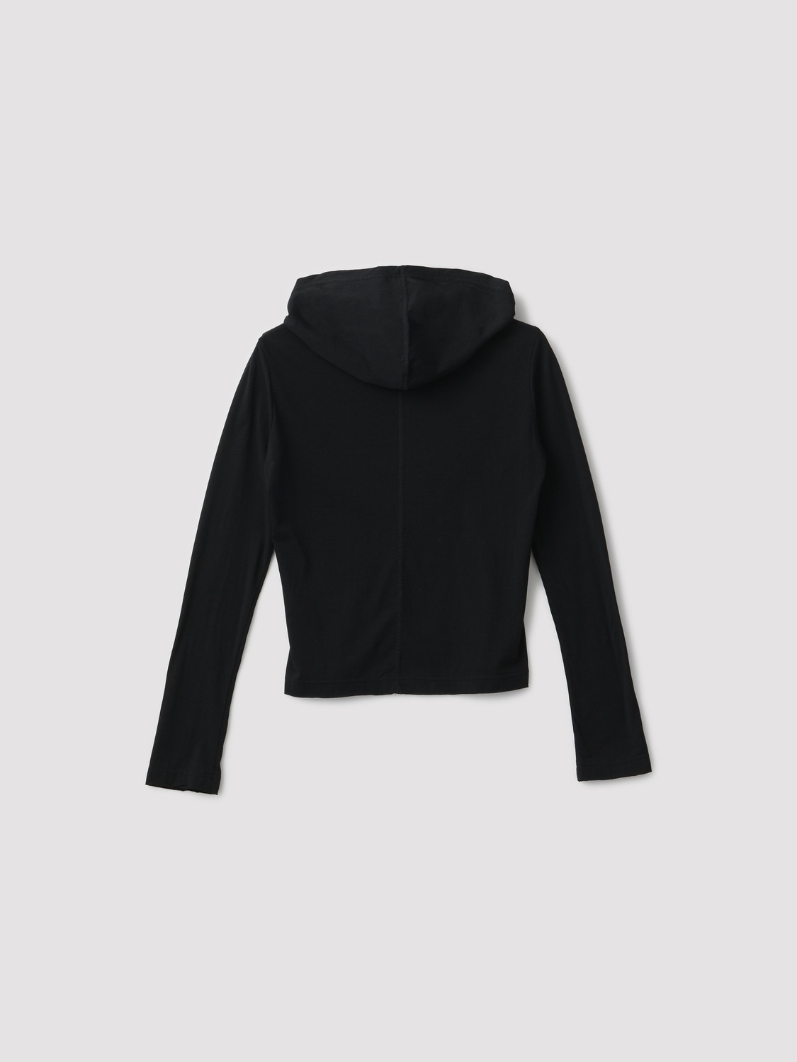 SHEER FITTED L/S HOODIE TOP 詳細画像 Black 2