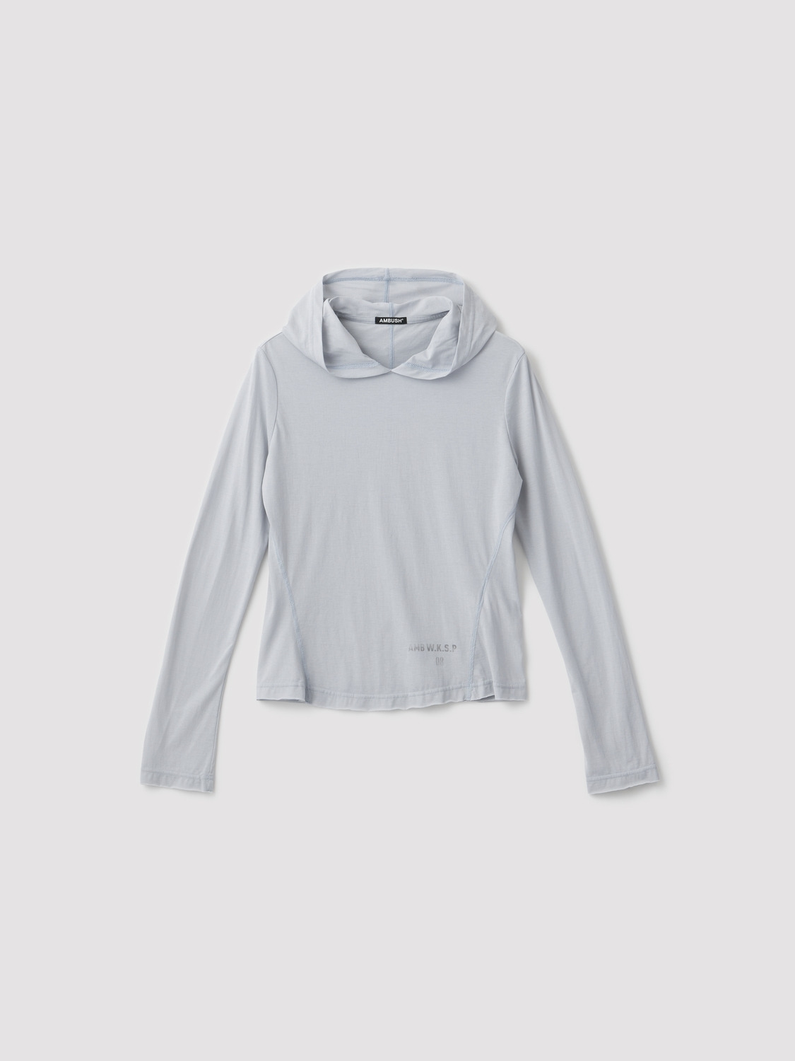 SHEER FITTED L/S HOODIE TOP 詳細画像 L.Blue 1